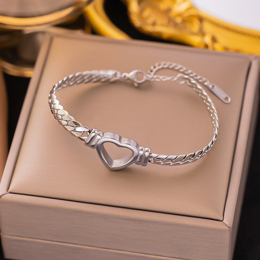Bracelet "Heart" argent🤍